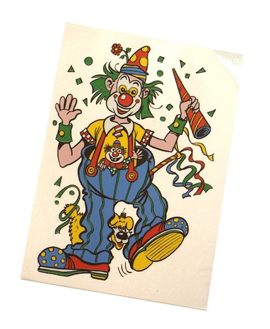 Fensterkleber Clown Hund 