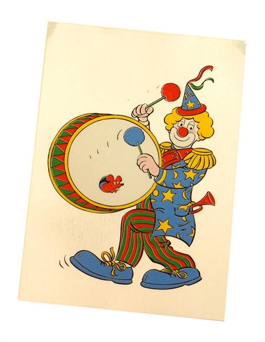 Fensterkleber Clown Tambour