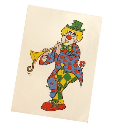 Fensterkleber Clown Trompete  