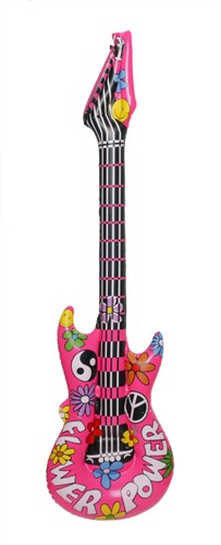 Aufblasbare Gitarre rosa Blume