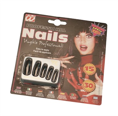 Zwarte nagels extra lang (L=3 cm)