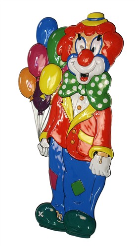 PVC 3D Clown dekoratie (H=100 cm)