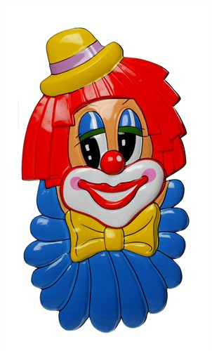 Muurdecoratie clown bolhoed 100 x 57 cm