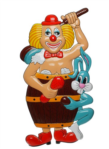 Wanddeko Clown Tonne 101 x 56 cm