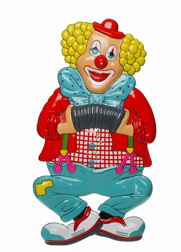 Muurdecoratie clown accordeon 51 x 25 cm