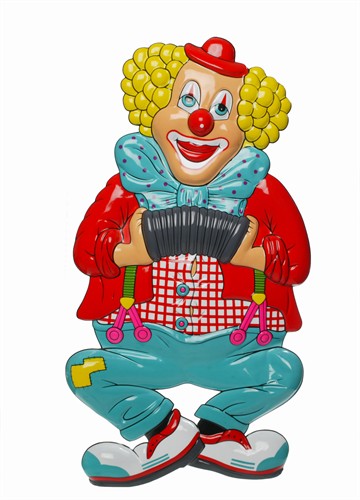 Muurdecoratie clown accordeon 101 x 56 cm