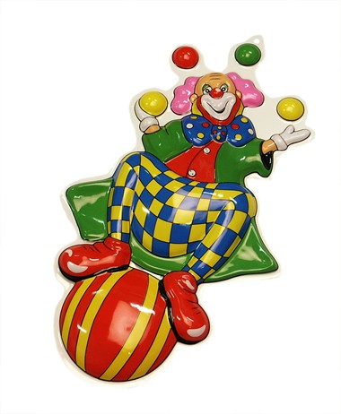 Wall decoration clown & ball 60 x 32 cm