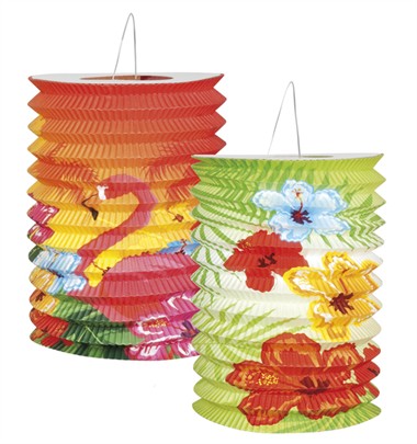 Lampion rood Hibiscus 16cm