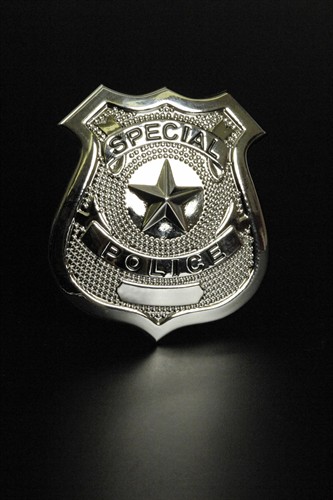 Security badge metal silver