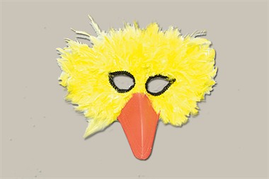 Maske Vogel Design gelb/rot 