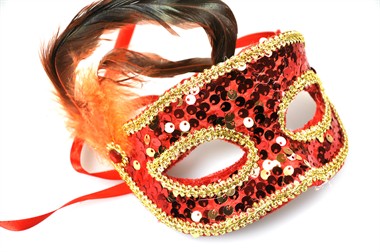 Masker pailletten rood