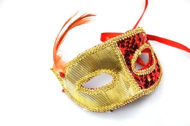 Masker pailletten goud