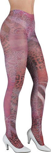 Strumpfhose Leopard und Blumen 