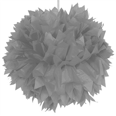 Pompom zilver 30cm