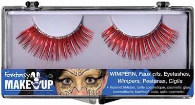 Eyelashes red with brilliants