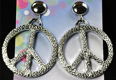 Oorbellen peace zilver