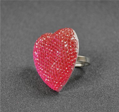 Ring Herz pink groß