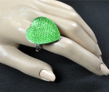 Ring hart groen groot