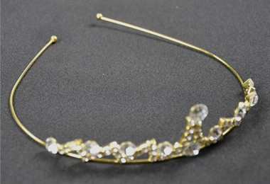 Diadem Strass gold flach