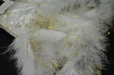 Marabou white/gold 200cm