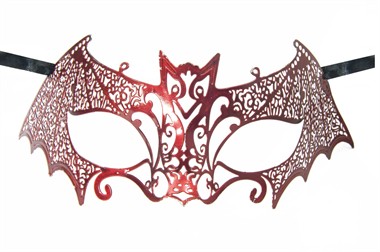 Metalen half masker rood halloween