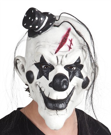 Maske Psycho-Clown schwarz/weiss