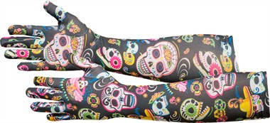 Handschuhe Day of the Dead 40cm Halloween