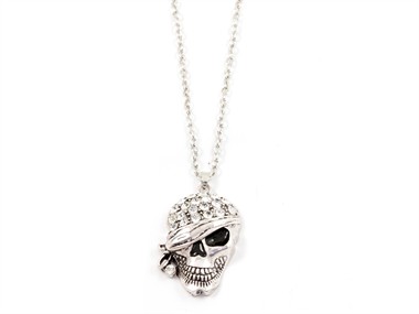 Ketting doodskop tanden zilver