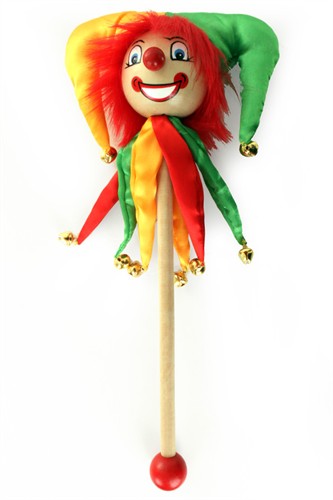 Waving clown red/yellow/green 36cm