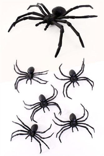 Spiders black 5pcs.