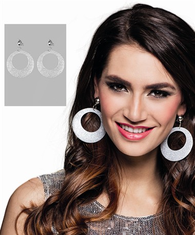 Earrings glitter silver