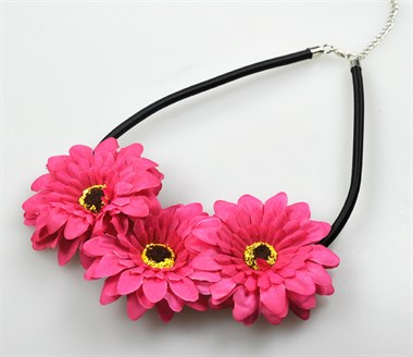 Ketting bloemen pink