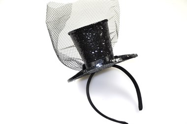 Top Hat medium black with veil