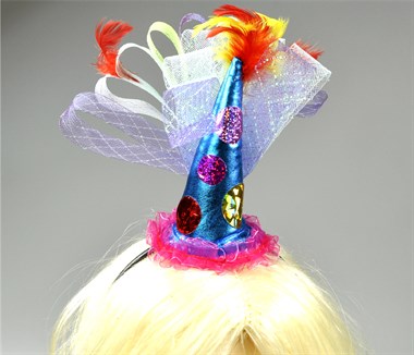 Hair circlet  with mini Hat pointed & tulle