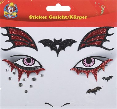 Aufkleber Fledermaus Gesicht/Körper 