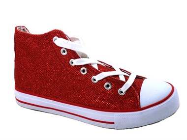 Schoenen rood glitter halfhoog maat 37