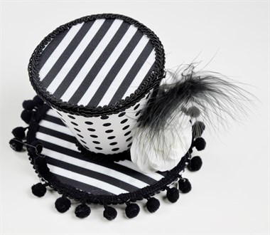 Mini top Hat black/white