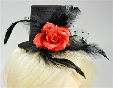 Top Hat mini black with rose