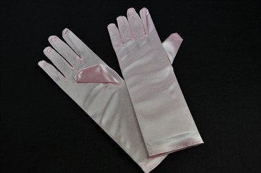 Handschuhe Satin rosa Kind 