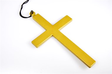 Cross gold on cord