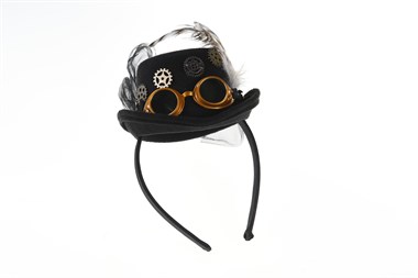 Diadeem hoed steampunk met bril