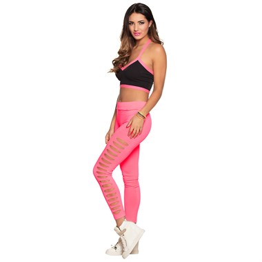 Legging Lücken neon pink 