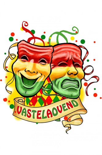 Raamsticker masker rood/geel/groen