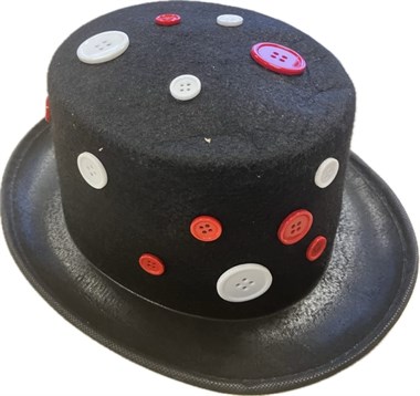 Top hat buttons red/white