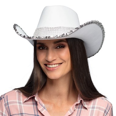 Cowboy Hat Girlie white rhinestone