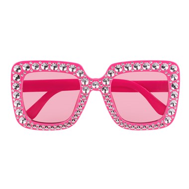 Brille pink mit Strass