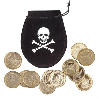 Pirate bag with 12 coins