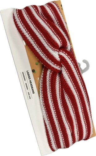 Headband knitted red/white