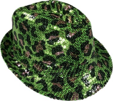 Hat sequins leo green