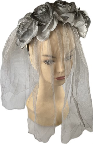 Headband roses & veil